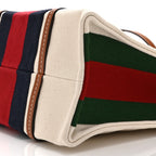 Canvas Calfskin Web Small Interlocking G Tote Bag Red Blue