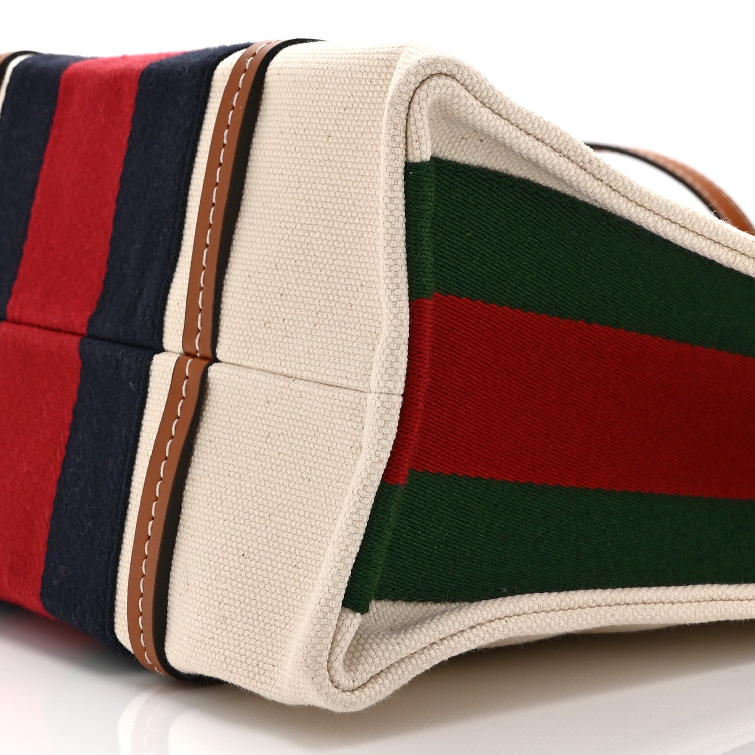 Canvas Calfskin Web Small Interlocking G Tote Bag Red Blue
