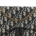 Oblique Saddle Chain Pouch Blue