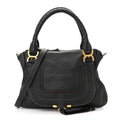 Calfskin Medium Marcie Satchel Black