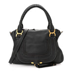 Calfskin Medium Marcie Satchel Black