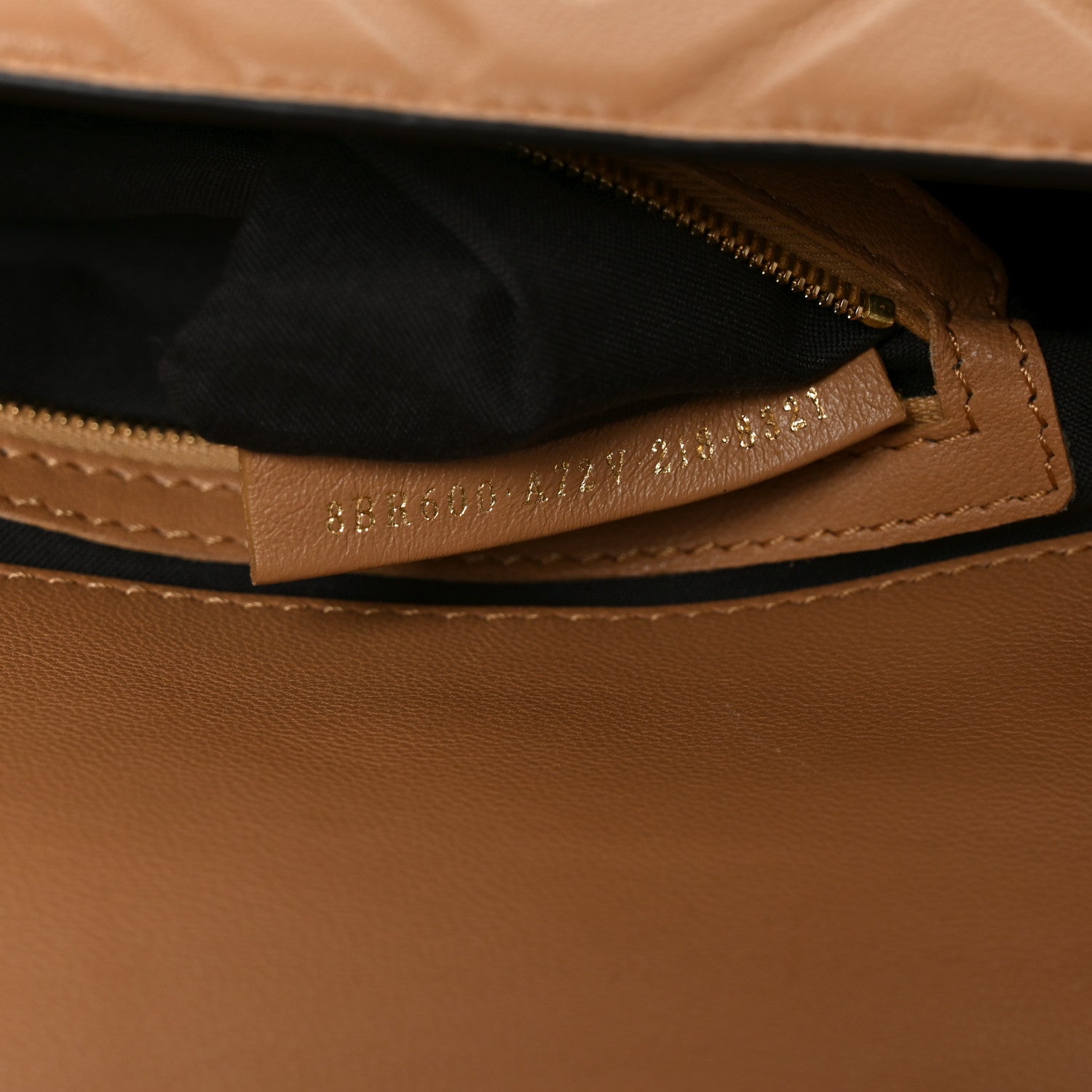 Nappa FF 1974 Embossed Baguette Miele Scuro