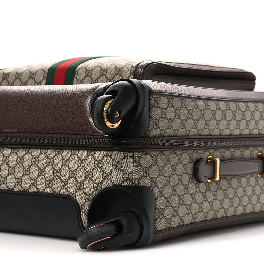 GG Supreme Monogram Web Medium Savoy Trolley Beige Ebony