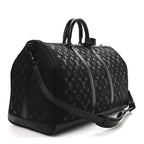 Jacquard Monogram Light Up Keepall Bandouliere 50  Black
