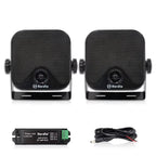 4-Inch 100W Heavy-Duty Waterproof Marine Bluetooth Speakers for Surface Mounting on Campers, Skid Steers, ATVs, UTVs, RZRs, and Golf Carts