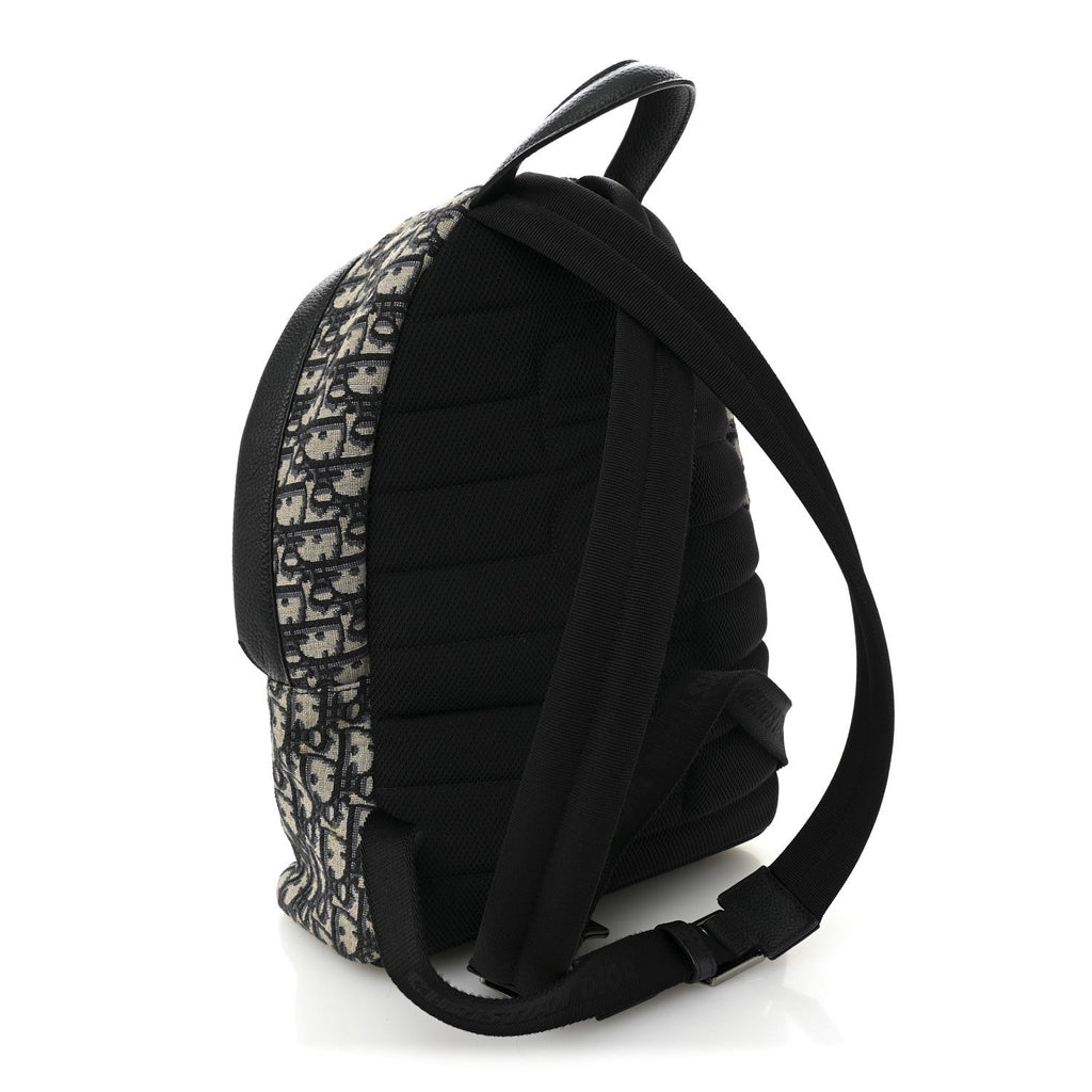 Oblique Calfskin Rider Kid's Backpack Beige Black