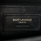 Grain De Poudre Textured Mixed Matelasse Triquilt Medium Monogram Satchel Black