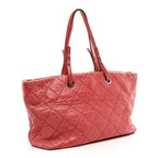 Glazed Calfskin Large On The Road Tote Pink