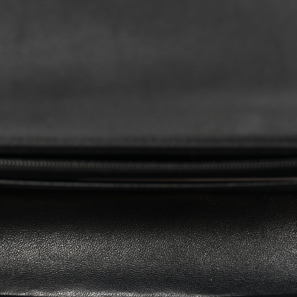 Lambskin Quilted Mini Rectangular Flap Black