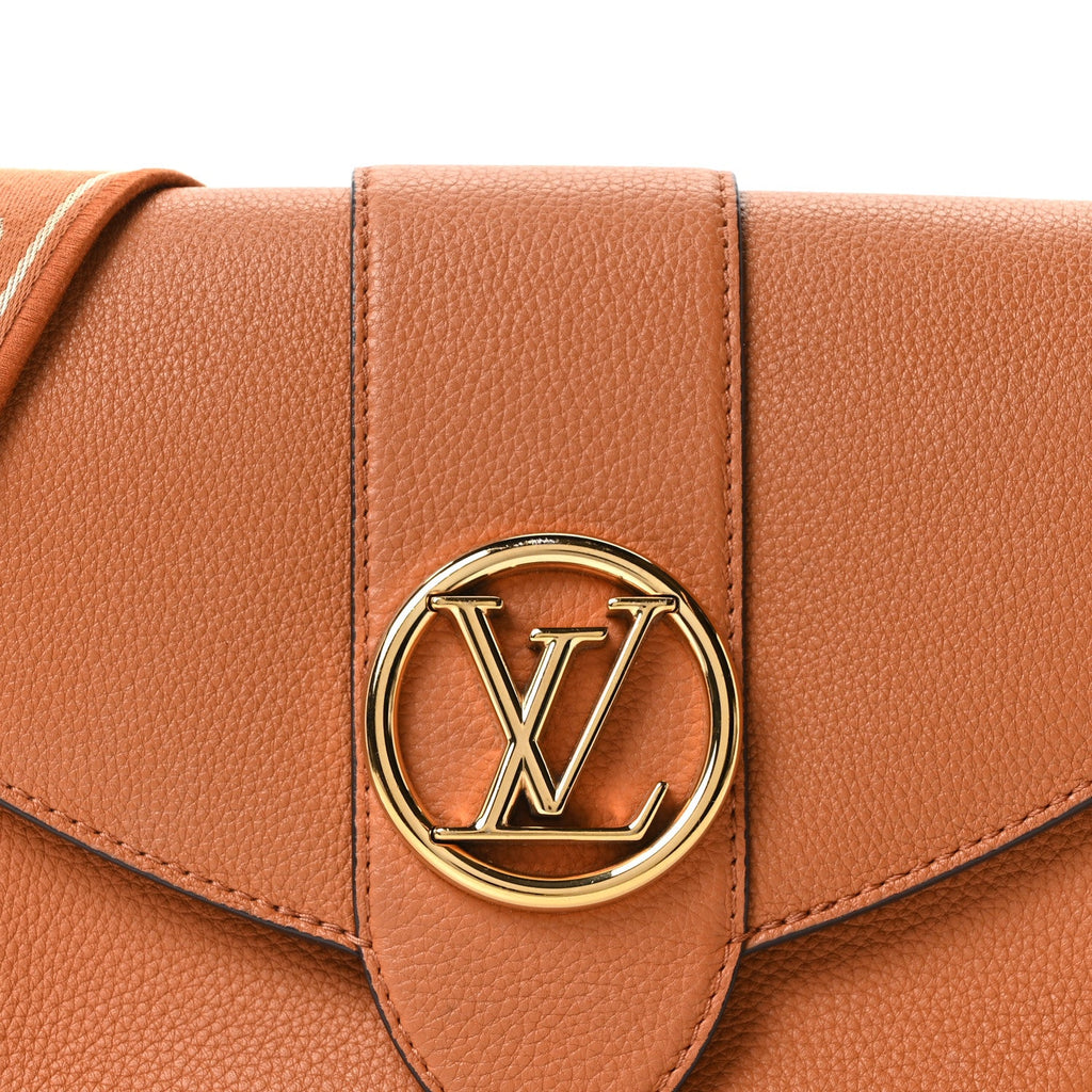 Grained Calfskin LV Pont 9 Soft MM Golden Siena