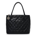 Caviar Quilted Medallion Tote Black