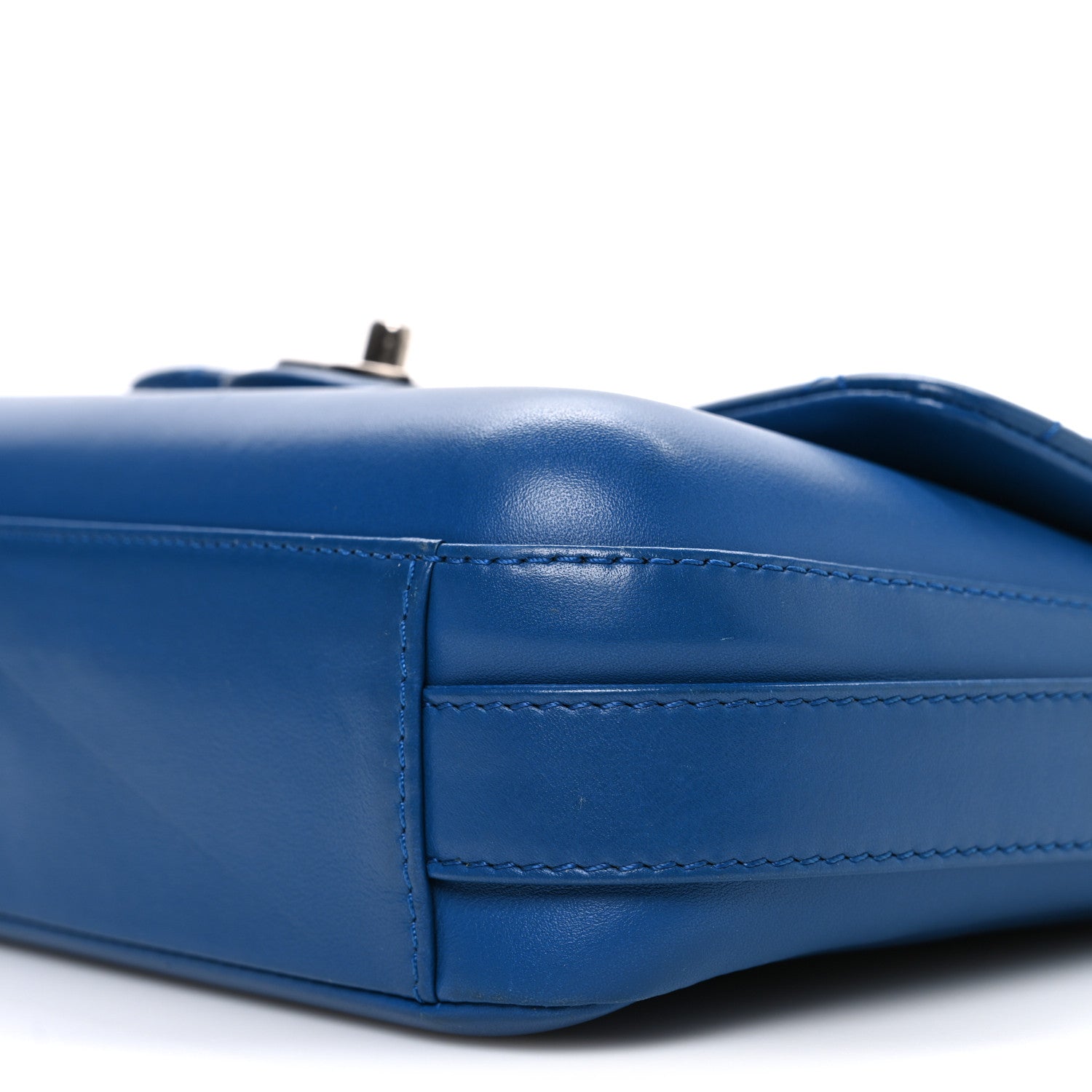 Calfskin Quilted Medium Rock My Shoulder Flap Blue