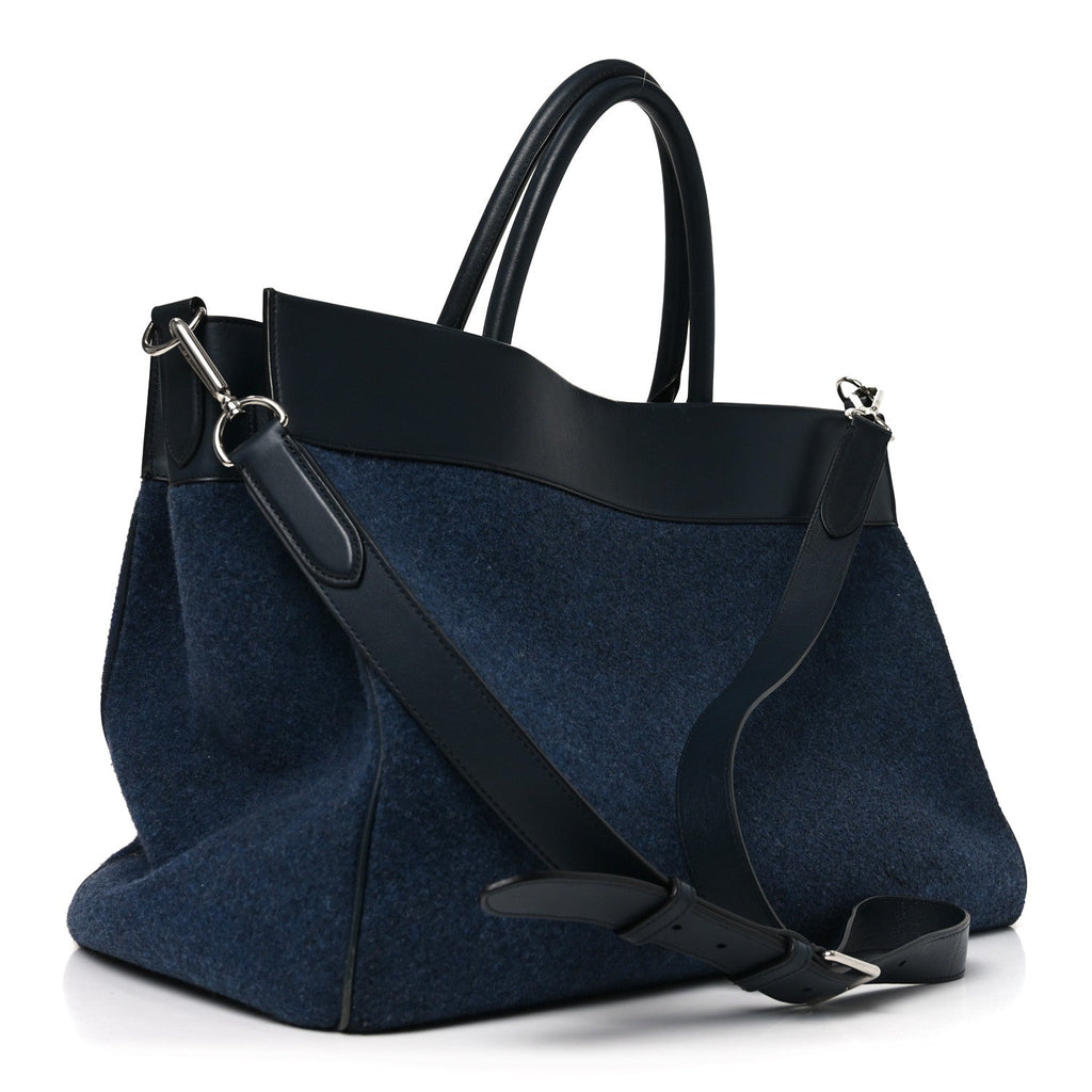 Felt Calfskin Oversized Iris Weekend Bag Midnight
