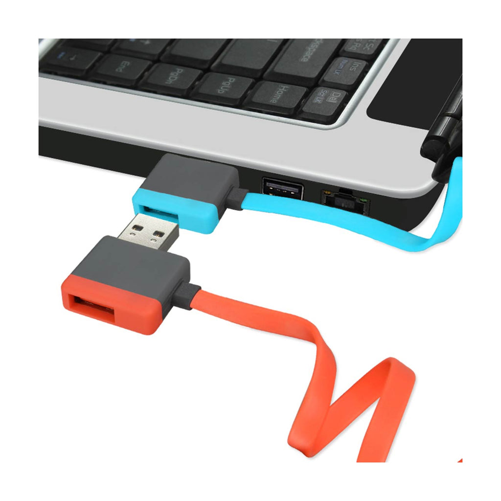 Reiko Micro Usb Piggyback Flat Liberator Usb Cable 3.2Ft In Blue