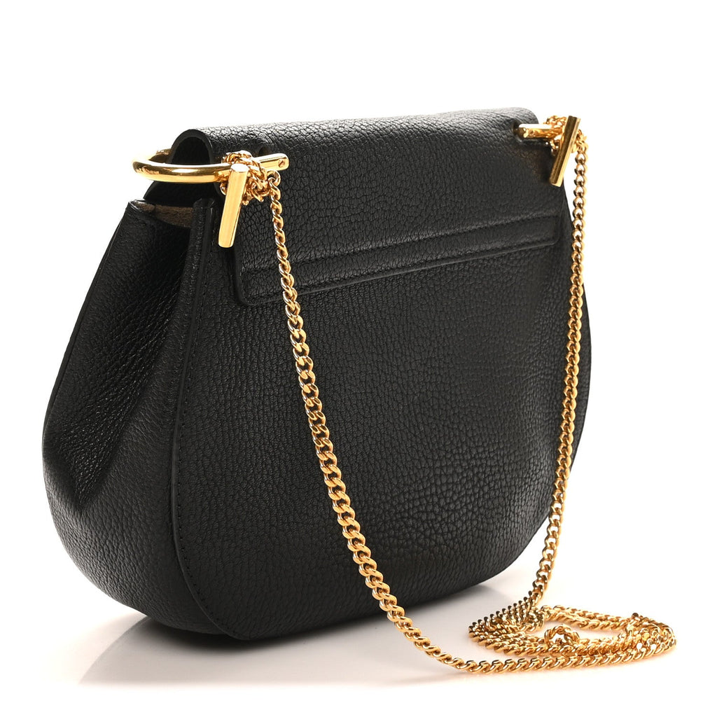 Grained Lambskin Drew Shoulder Bag Black