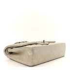Metallic Canvas Quilted Medium Double Flap Light Gold