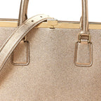 Metallic Dauphine Medium Frame Tote Gold