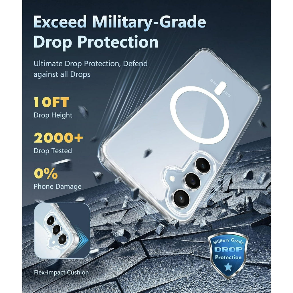 Entronix [Magnetic] Case Compatible with Galaxy S24 FE - [Hard Back] Slim Clear