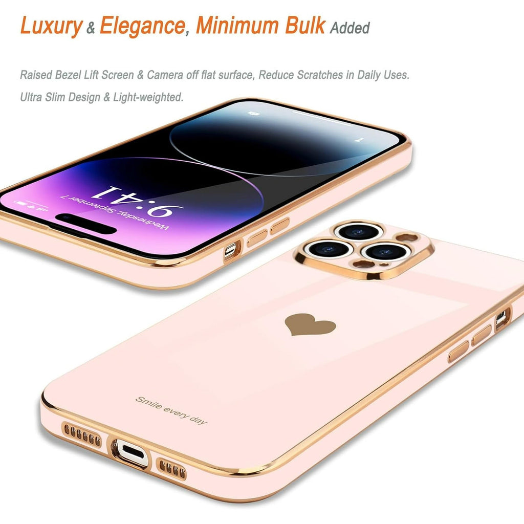 Entronix Case Compatible with iPhone 15 Plus - [Flexible] Luxury Glossy Heart