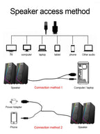 Anvil Desktop Speaker ; 2.0 Channel PC Computer Stereo Speaker Enhanced Bass ; USB Powered 3.5mm Cable
