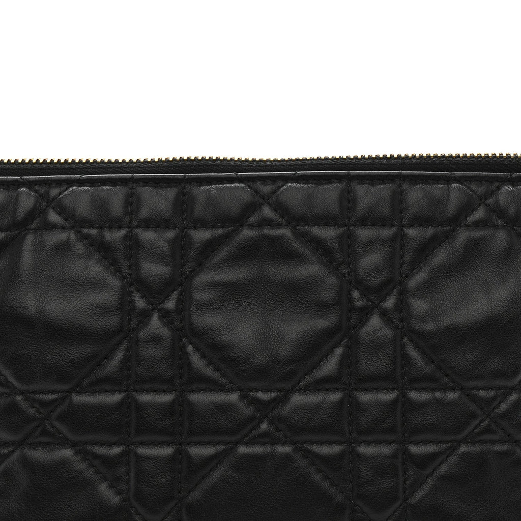 Lambskin Macrocannage DiorStar Hobo Bag Black