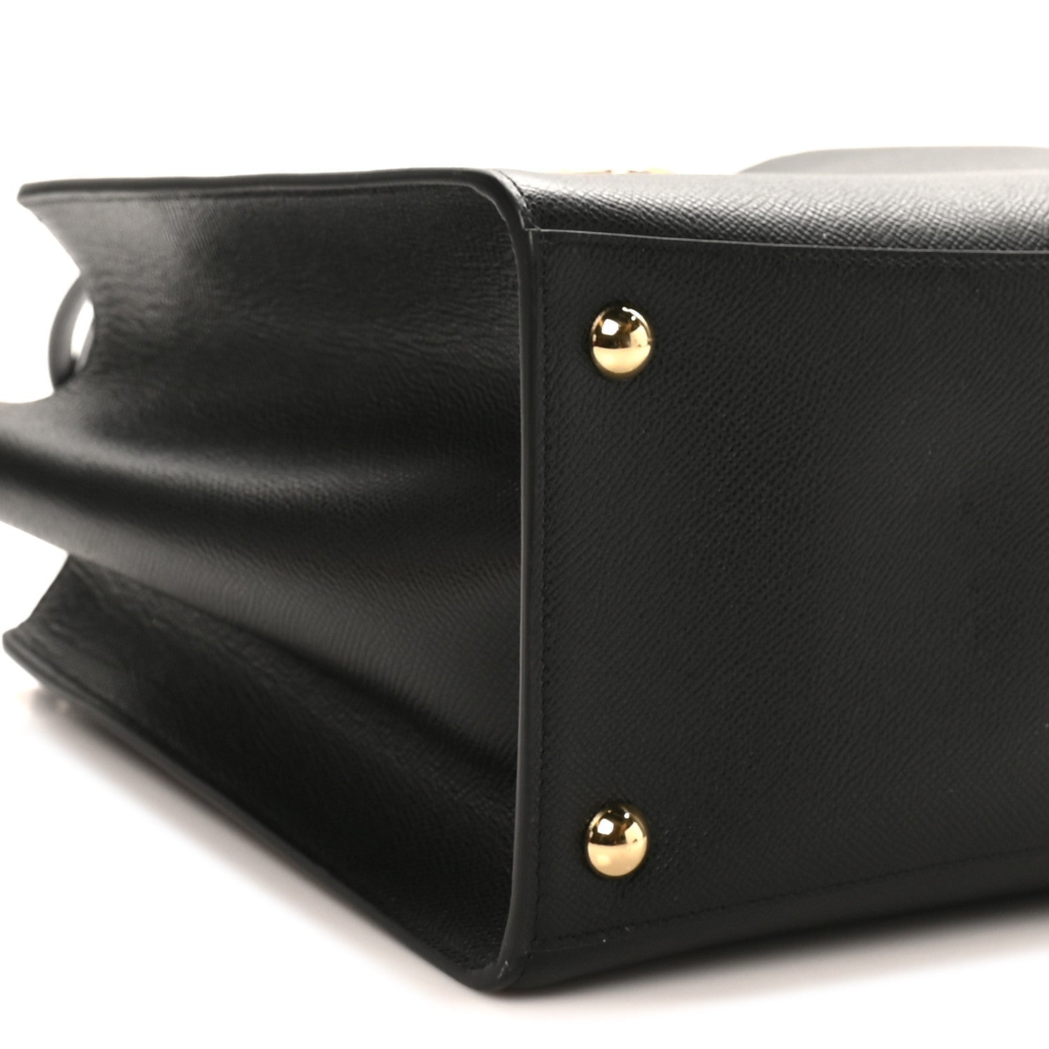 Grainy Calfskin Gemini Tote Black