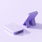10,000mAh Portable Magnetic Wireless Charging Power Bank w/ Phones Stand, LED Display and Fast Charge Ports