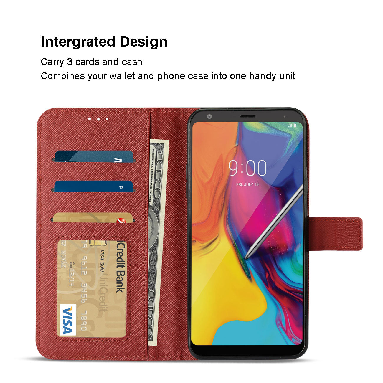Reiko Lg Stylo 5 3-In-1 Wallet Case In Red