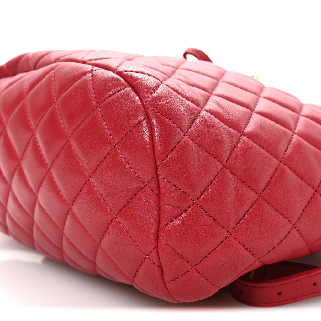 Lambskin Quilted Small Urban Spirit Backpack Dark Pink
