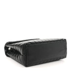 Calfskin Y Quilted Monogram Medium Loulou Chain Satchel Black