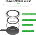 Entronix Camera Lens Protector Compatible with iPhone 13/13 Mini - Luxury Metal