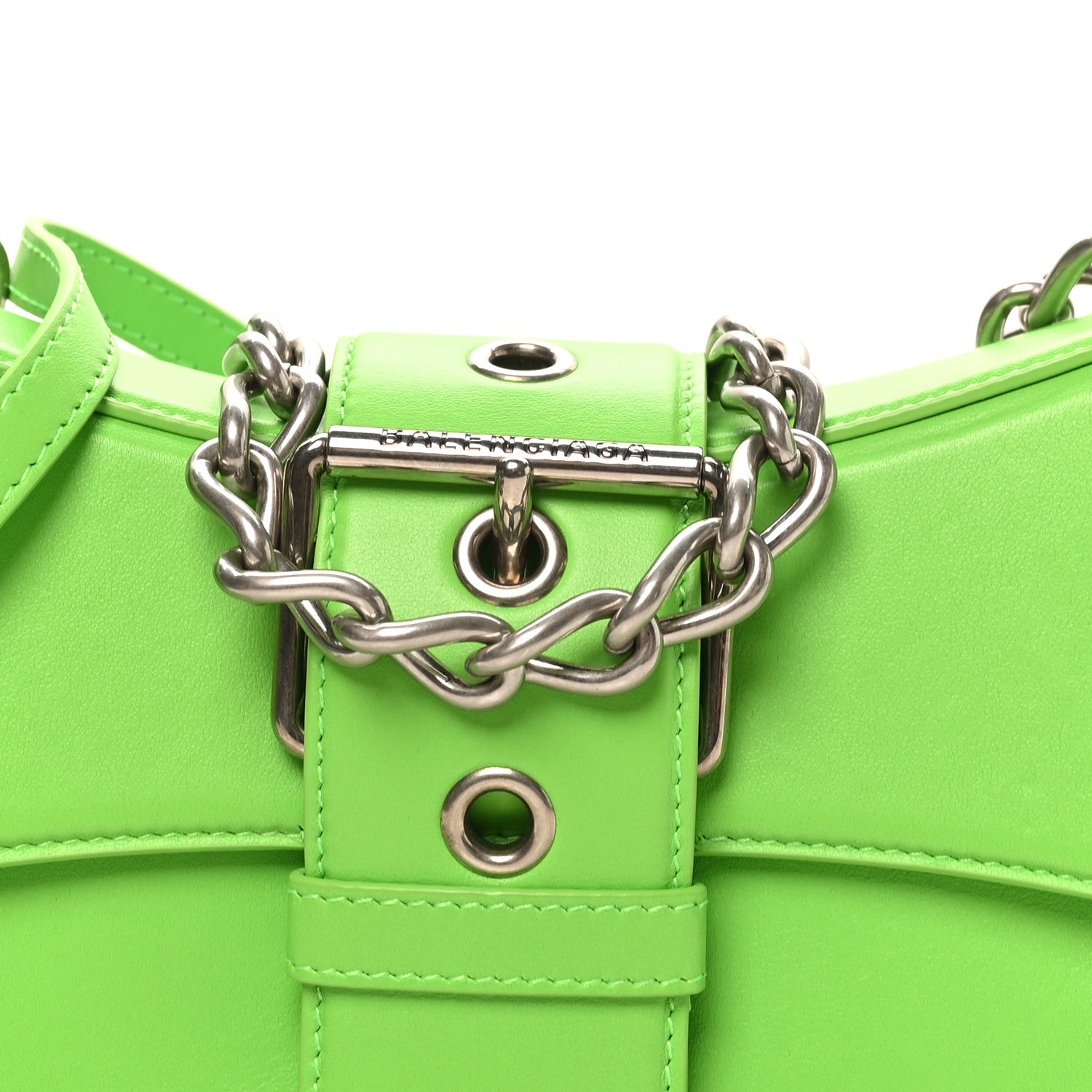 Smooth Calfskin Small Lindsay Shoulder Bag Acid Green