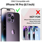 Entronix Bundle Compatible with iPhone 14 Pro - [Magnetic] Clear Case, 2 Clear Screen Protectors & 1 Metallic Camera Lens Protector