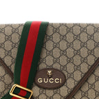 GG Supreme Monogram Web Medium Neo Vintage Flap Messenger Bag Beige New Acero