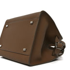 Grained Calfskin Soft Margaux 10 Bag Dark Taupe