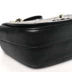 Calfskin Stitched Small Ring My Bag Flap Crossbody Bag Black