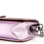 Metallic Patent Calfskin Quilted Medium Boy Flap Light Pink