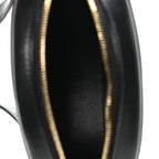 Smooth Calfskin Cuir Small Triomphe Oval Crossbody Purse Black
