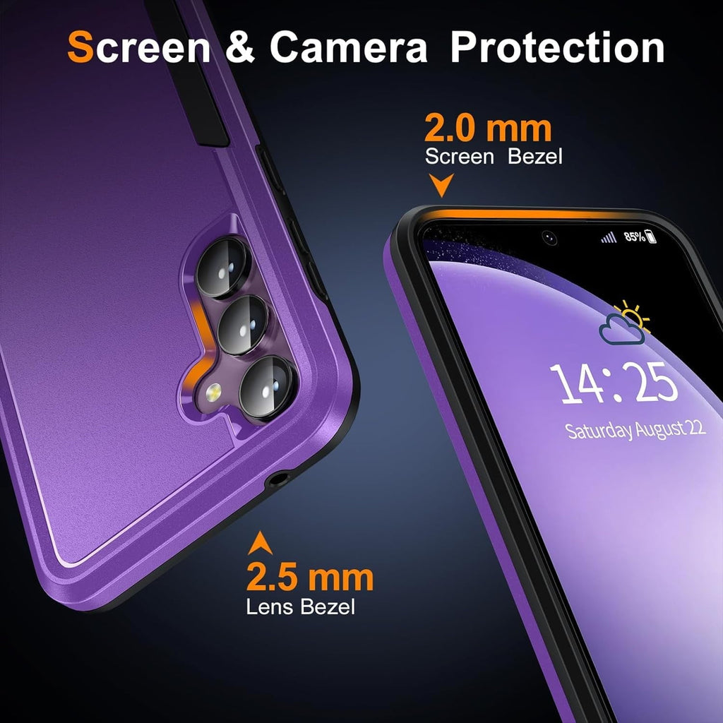 Entronix Bundle Compatible with Galaxy S25 - Soft-Touch Dual-Layer Case & 2 Clear Screen Protectors