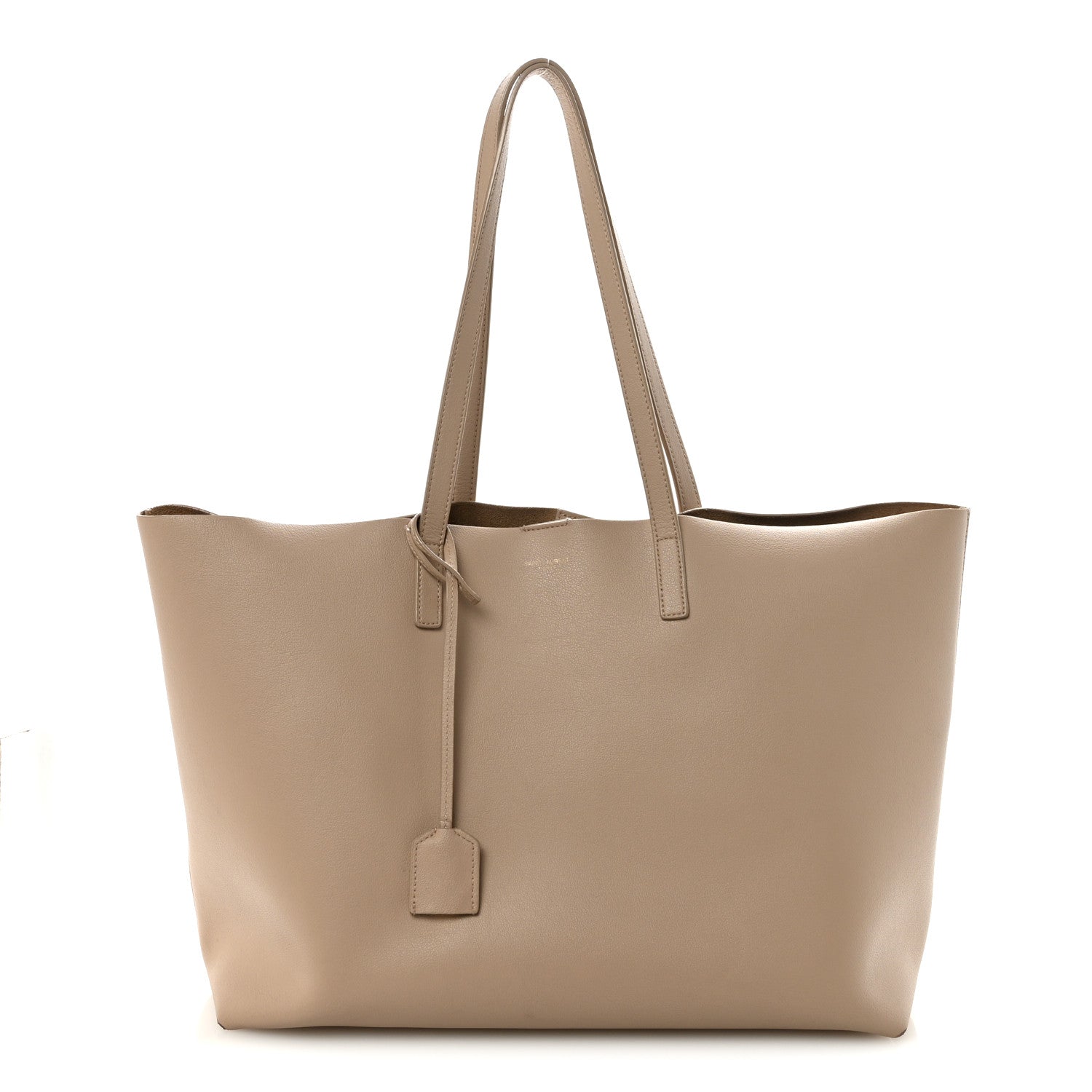 Calfskin Large Shopping Tote Dark Beige