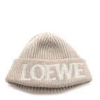 Wool Logo Beanie Dark Beige