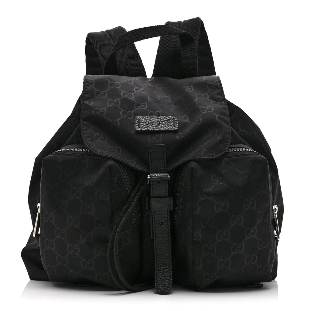 Nylon Monogram Small Single Buckle Backpack Black