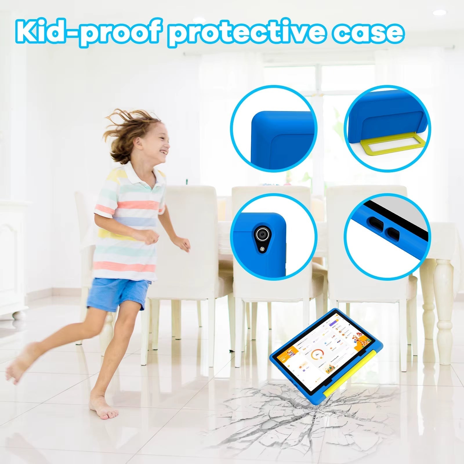 KT1016 10.1-Inch Kid Tablet - Android 14, Quad-Core, 8GB RAM, 64GB ROM, 1TB Expandable Storage, WiFi, Bluetooth - Ideal Children's Gift and Educational Device