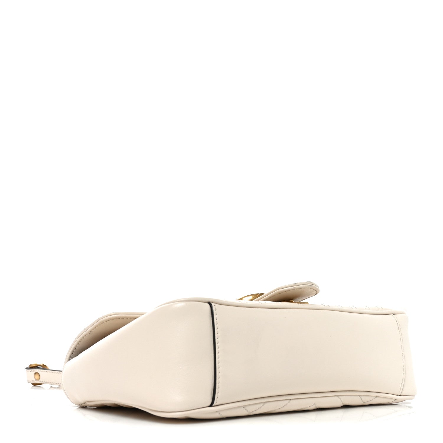 Calfskin Matelasse Small GG Marmont Shoulder Bag White