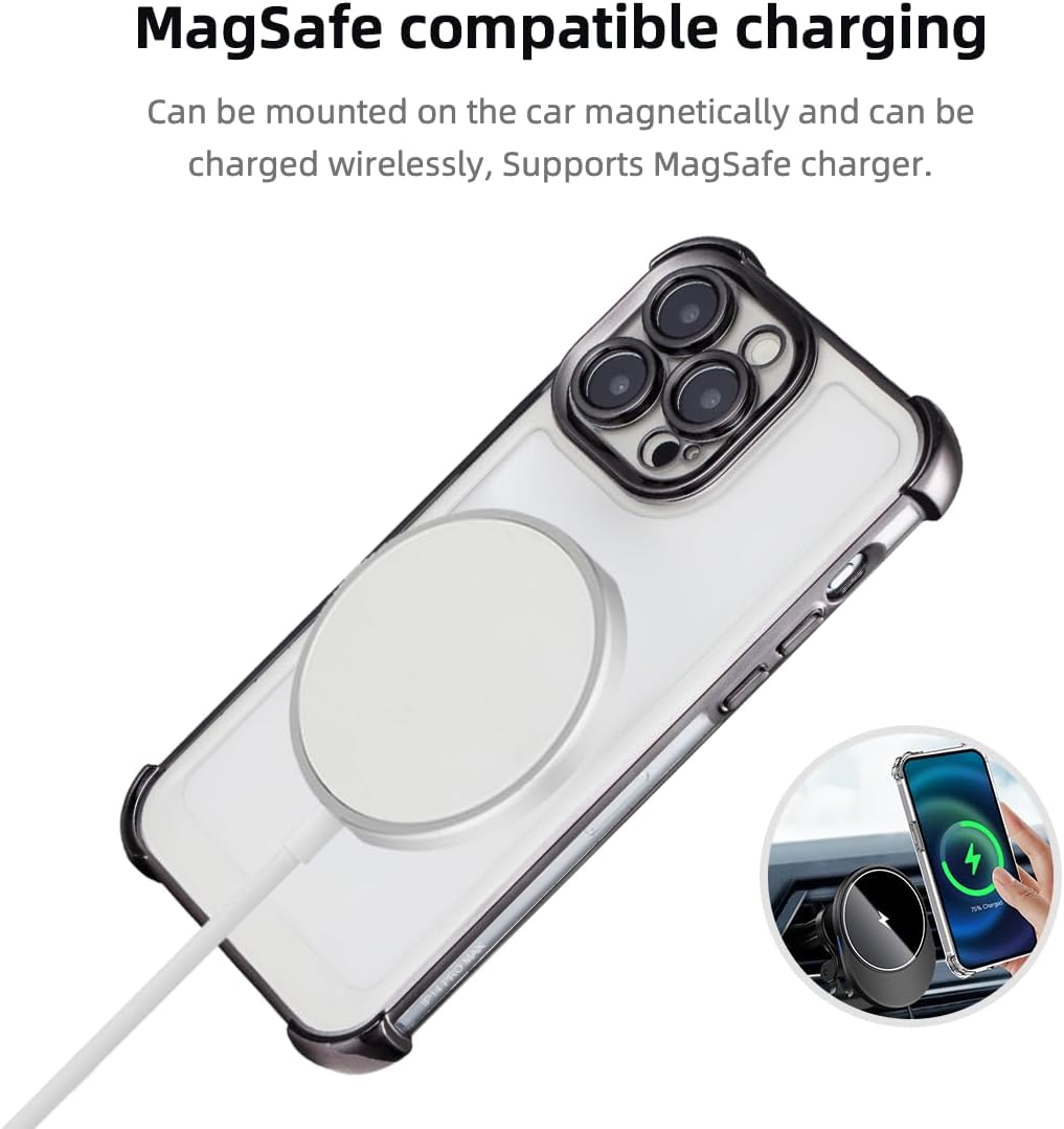 Entronix [Magnetic] Case Compatible with iPhone 16 Pro - [Clear Back] Luxury Glossy Gripstand