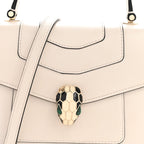 Calfskin Serpenti Forever Top Handle White