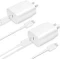Entronix Wall Charger Combo - 2-Pack USB-C Charging Adapter for iPhone, Galaxy, More