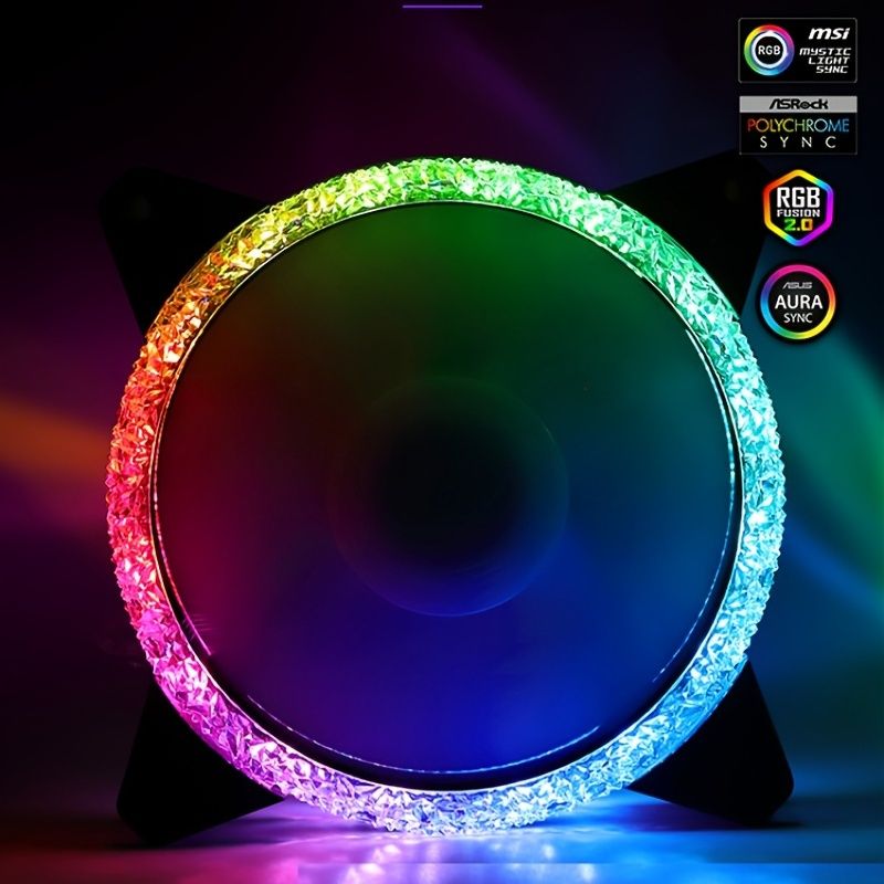 Computer Case Fan LED Case Fan 12CM/0.39ft Cool LED Computer Case Fan; 3pin+4pin; Desktop PC Main Case Cooling Fan