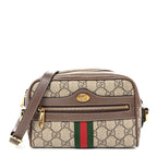GG Supreme Monogram Web Mini Ophidia Shoulder Bag Brown