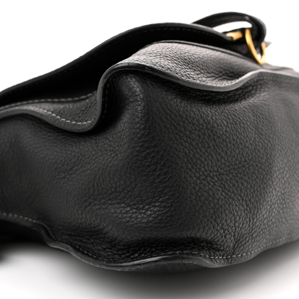 Calfskin Medium Marcie Satchel Black